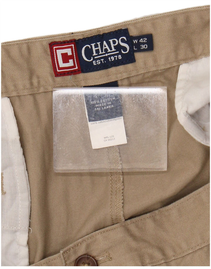 Calça Chino Masculina Reta CHAPS W42 L30 Algodão Bege