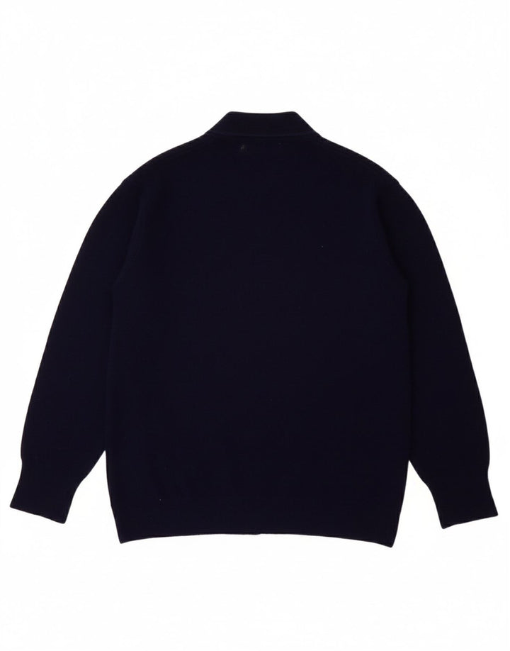 Suéter cardigã masculino BENETTON 13-14 anos lã azul marinho
