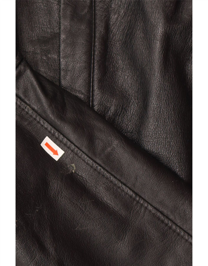 Jaqueta de couro masculina vintage IT 50 grande preta