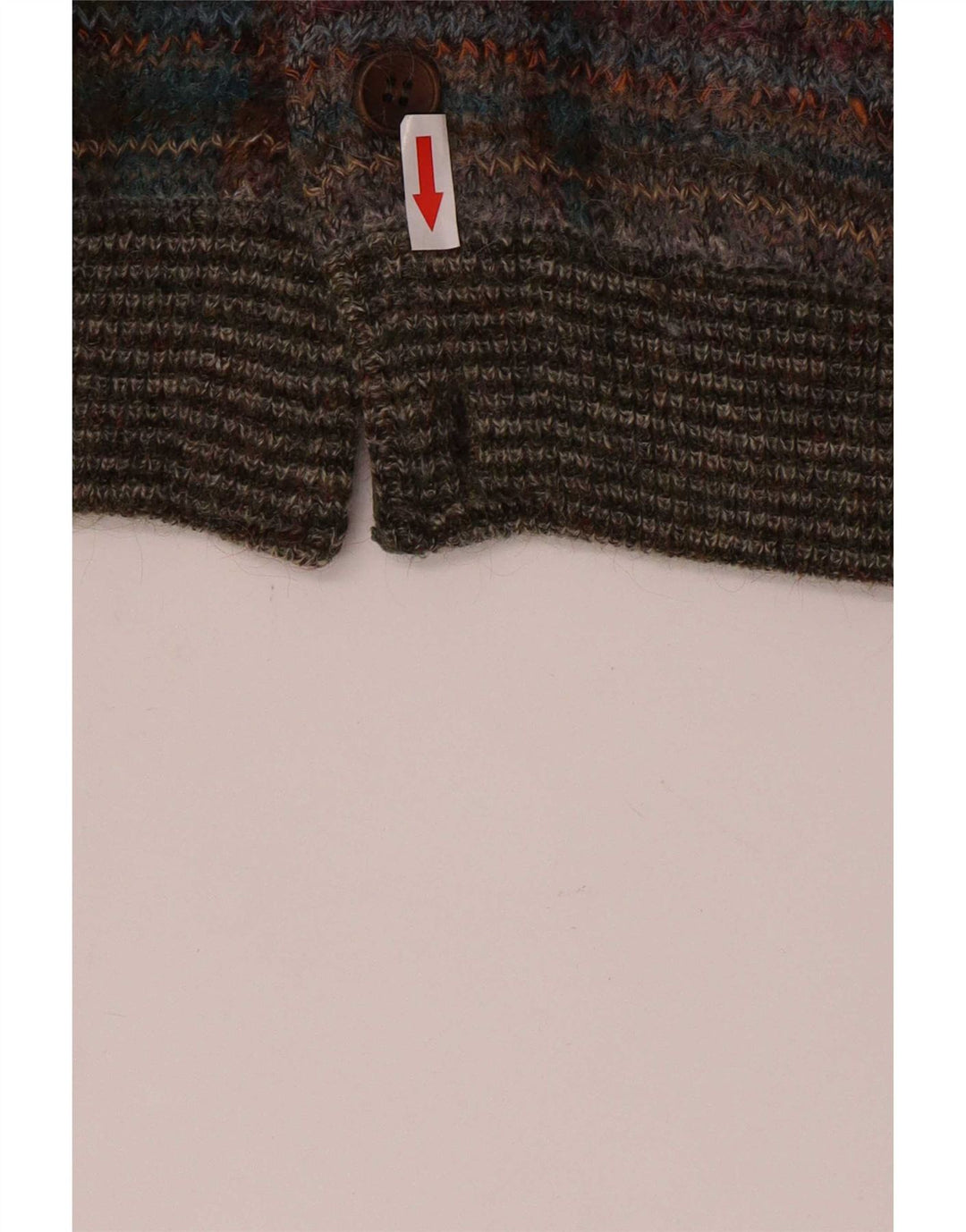 Suéter cardigã masculino vintage IT 52 grande lã xadrez multicolorida