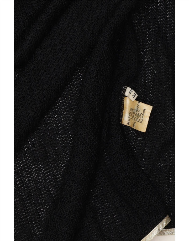 Suéter cardigã aberto feminino vintage UE 40 viscose preta média