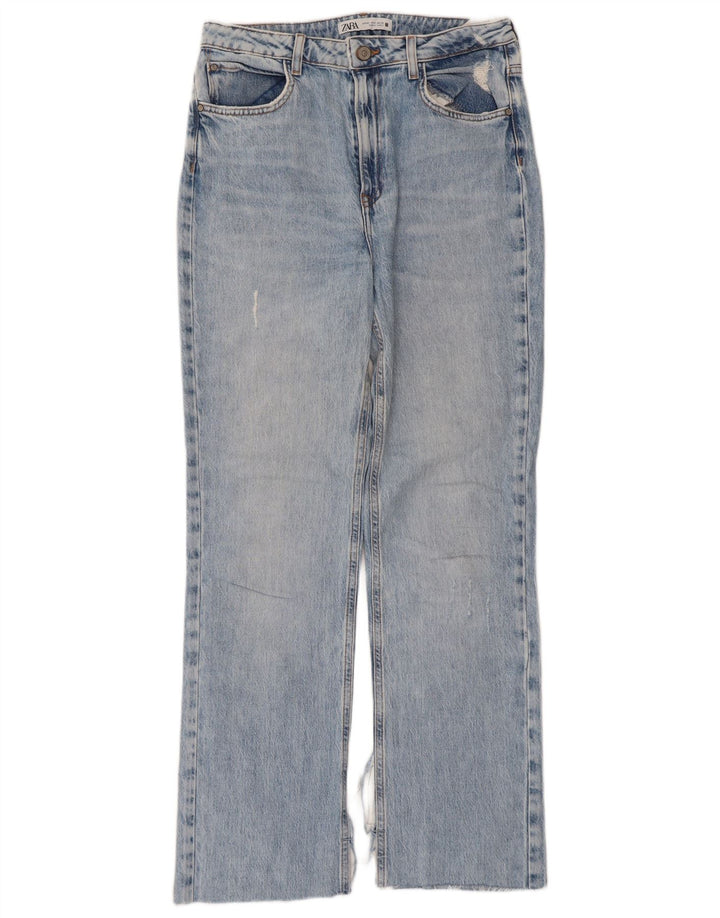 Calça jeans reta feminina Zara EU 40 médio W30 L28 algodão azul
