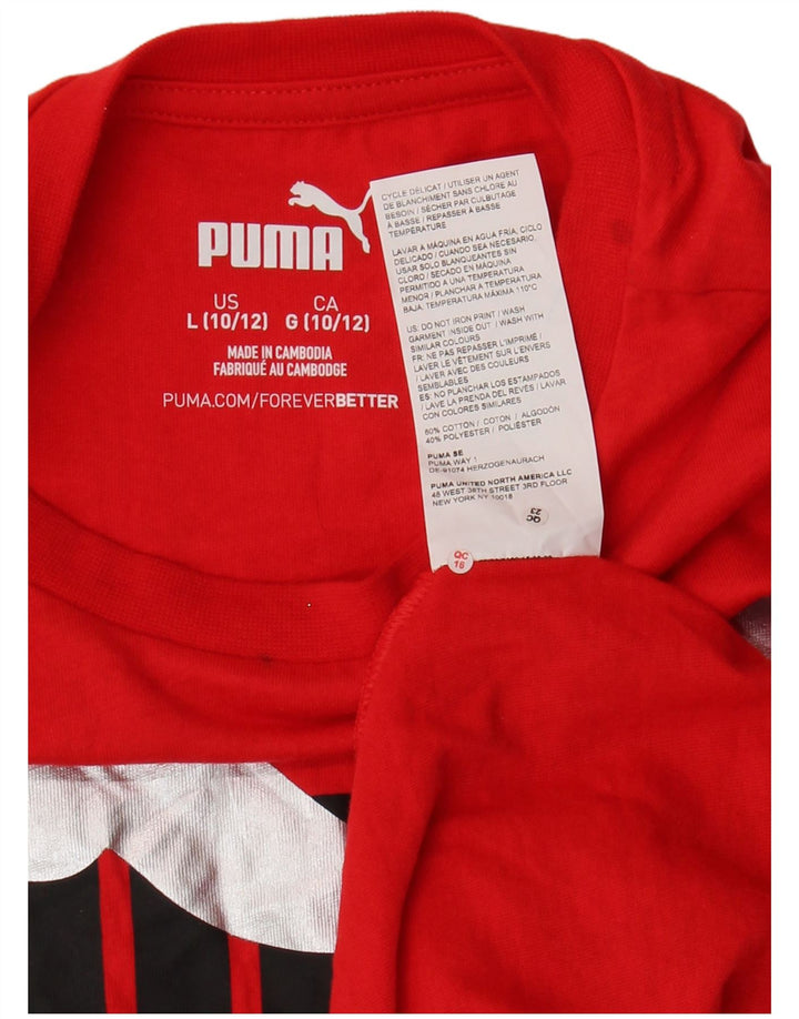 Camiseta Puma Boys Graphic Top 10-11 Anos Algodão Vermelho