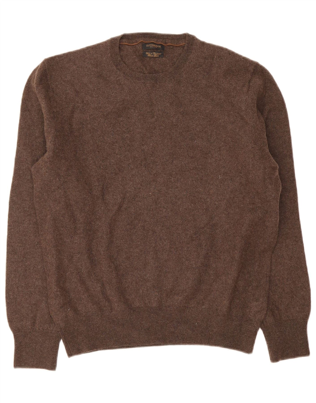 Suéter feminino Gutteridge com gola redonda Reino Unido 18 XL lã marrom