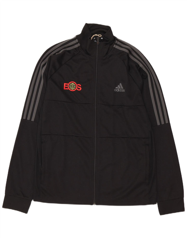 ADIDAS Mens Aeroready Graphic Tracksuit Top Jaqueta Grande Poliéster Preto