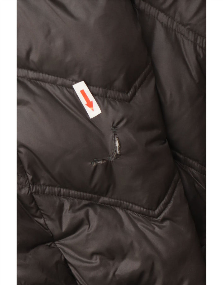 Casaco acolchoado com capuz feminino Michael Kors UK 10 pequeno cinza nylon