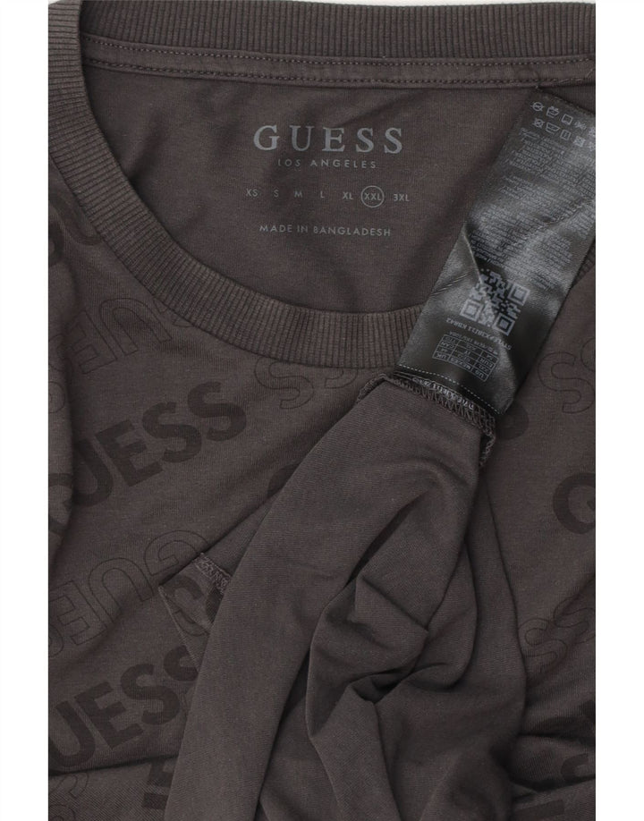 Camiseta gráfica masculina Guess 2XL algodão cinza