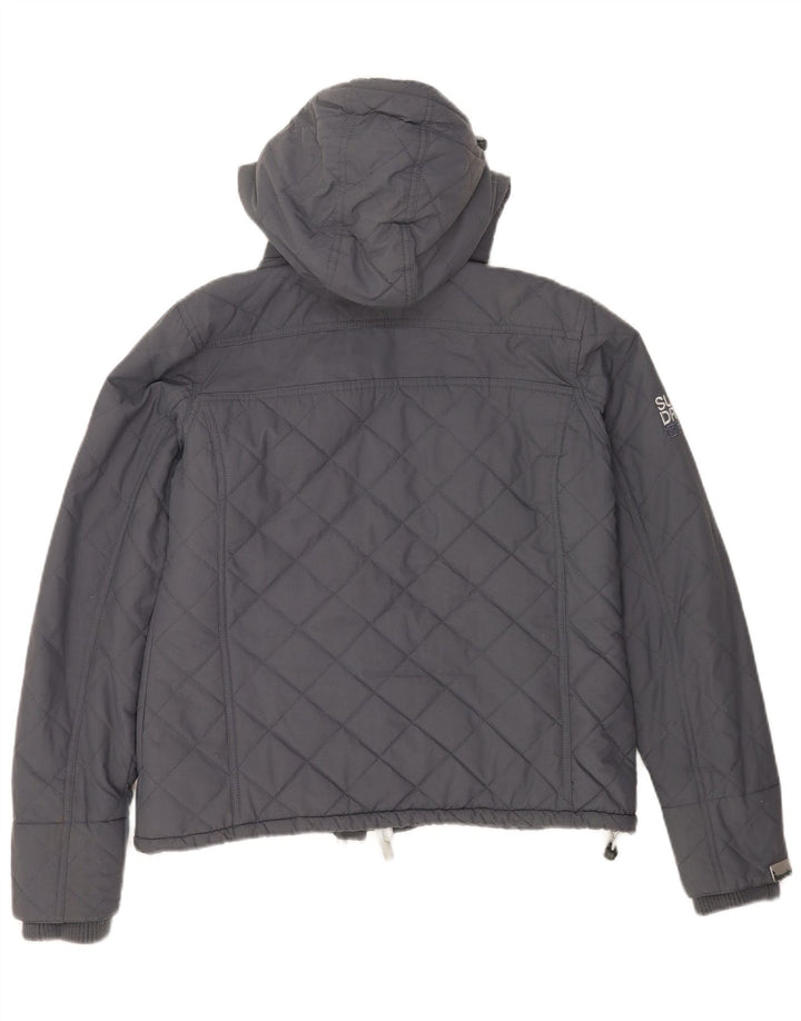 Jaqueta corta-vento feminina Superdry com capuz e blusão UK 40 grande cinza