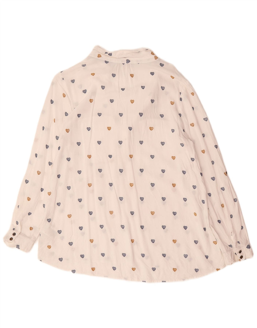 Blusa feminina de manga comprida com padrão abstrato White Stuff UK 14 grande