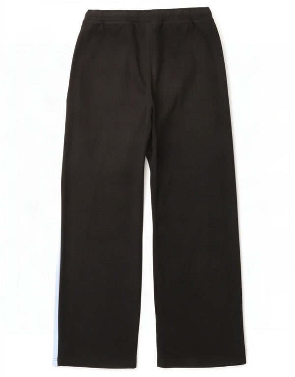 Calça de treino feminina Adidas com perna larga UK 14 grande bloco colorido preto