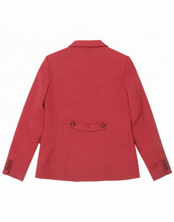 Jaqueta blazer feminina Joe Browns Reino Unido 12 poliéster espinha de peixe rosa médio