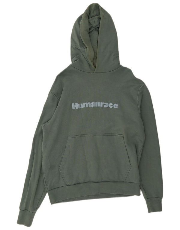 Adidas masculino humanrace gráfico moletom com capuz grande algodão verde