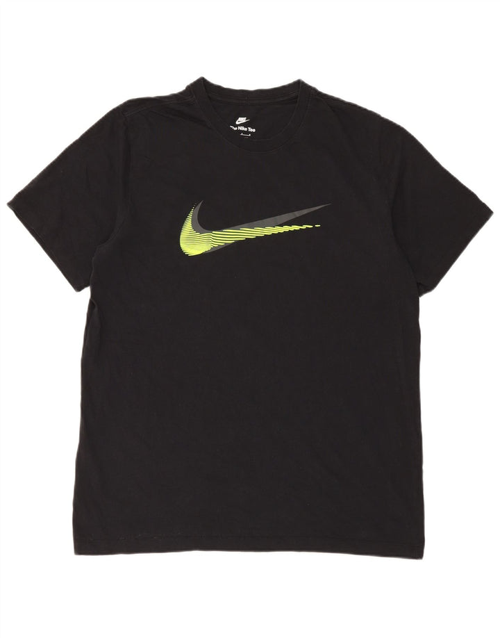 Camiseta gráfica masculina NIKE Top grande de algodão preto