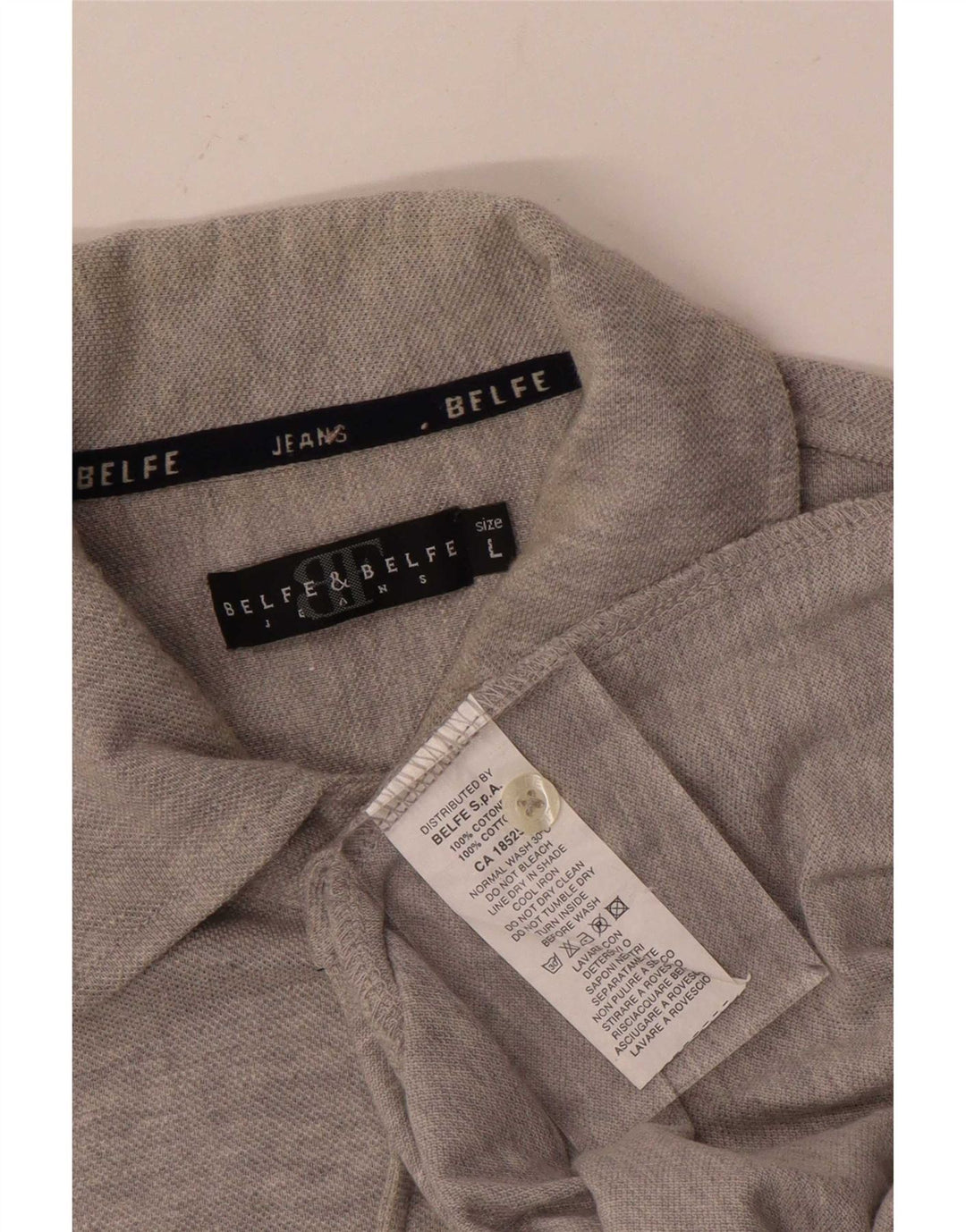 Camisa masculina Belfe & Belfe grande algodão cinza