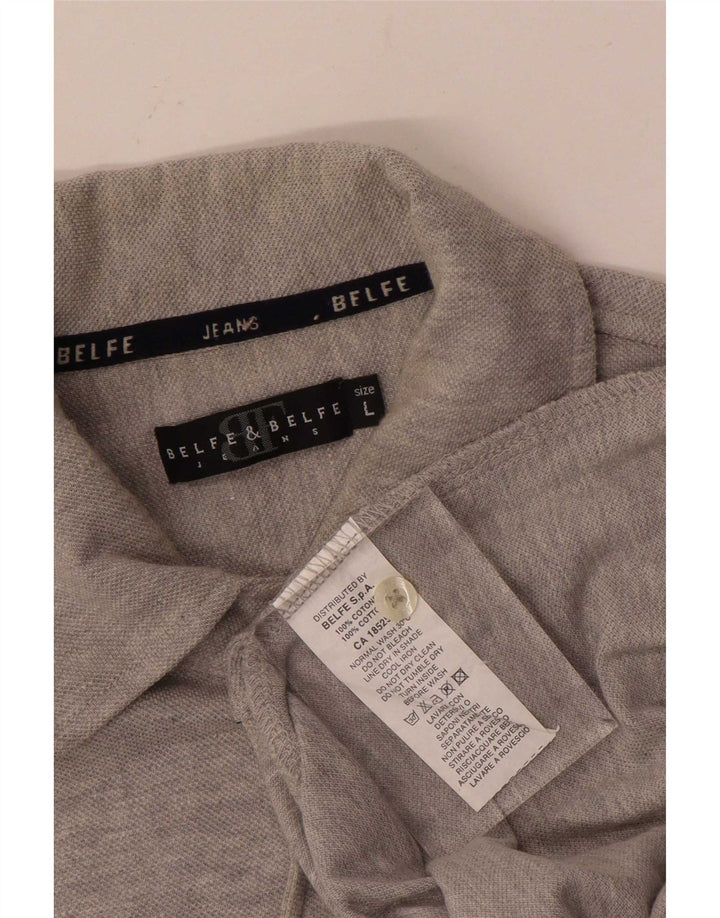 Camisa masculina Belfe & Belfe grande algodão cinza