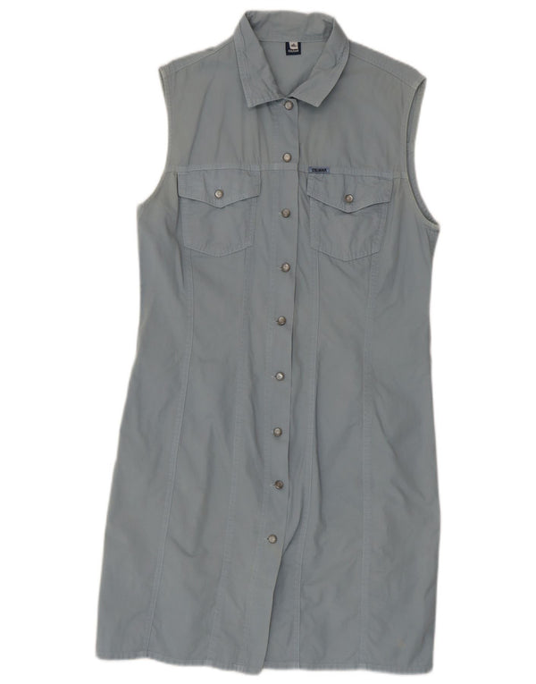 Colmar Vestido feminino sem mangas camisa IT 46 algodão azul grande
