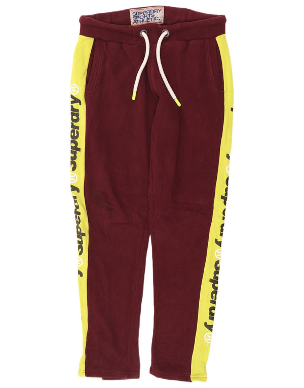 Superdry Mens Graphic Calças de treino médio Borgonha Colourblock