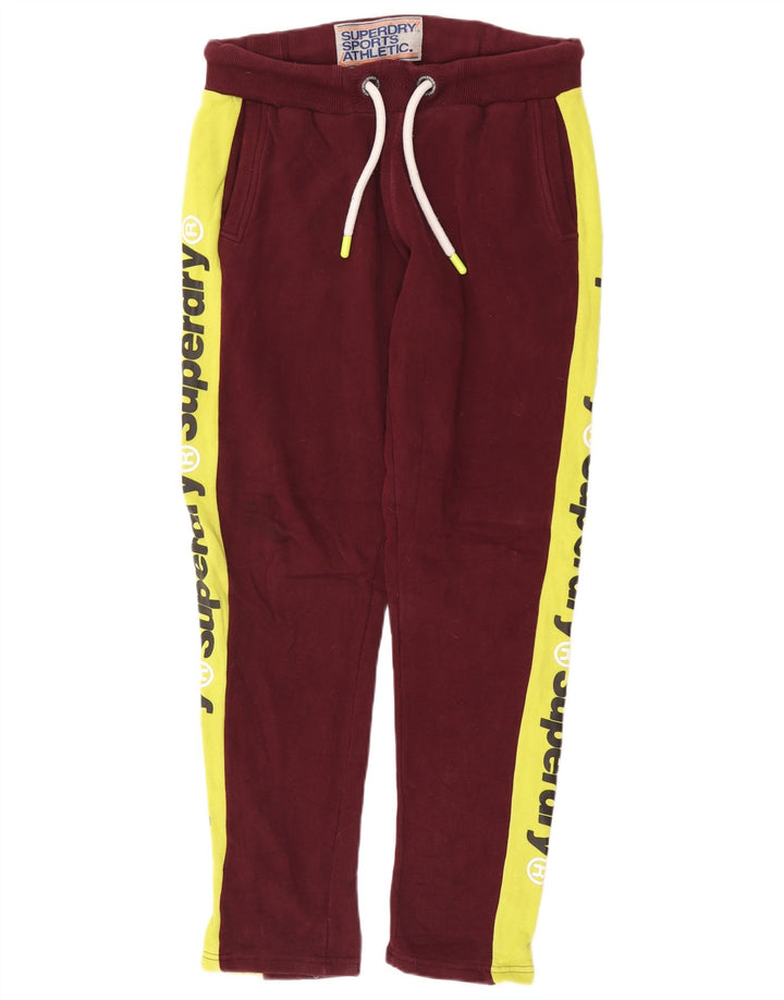 Superdry Mens Graphic Calças de treino médio Borgonha Colourblock