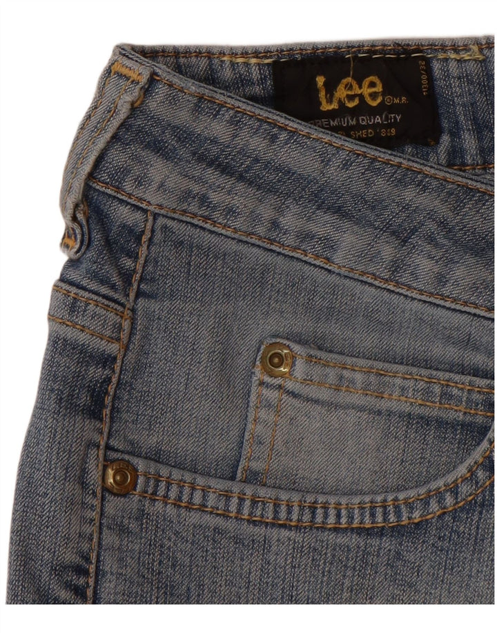 LEE Feminino Cameron Straight Jeans W32 L28 Azul Algodão