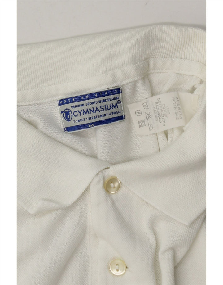 Camisa polo masculina Gymnasium de algodão branco médio