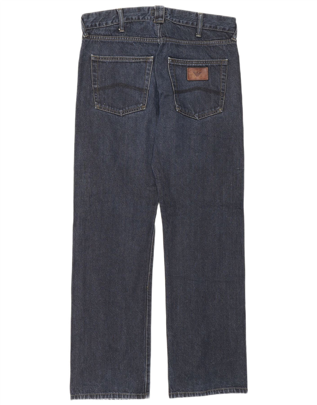 Armani Mens Straight Jeans W32 L33 Azul Marinho Algodão
