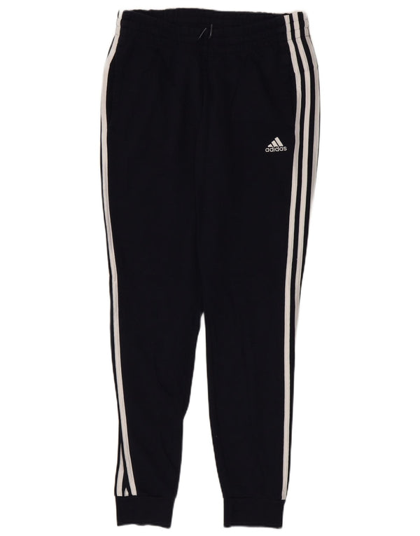 Calça de treino feminina Adidas Joggers UK 8/10 pequeno algodão azul marinho
