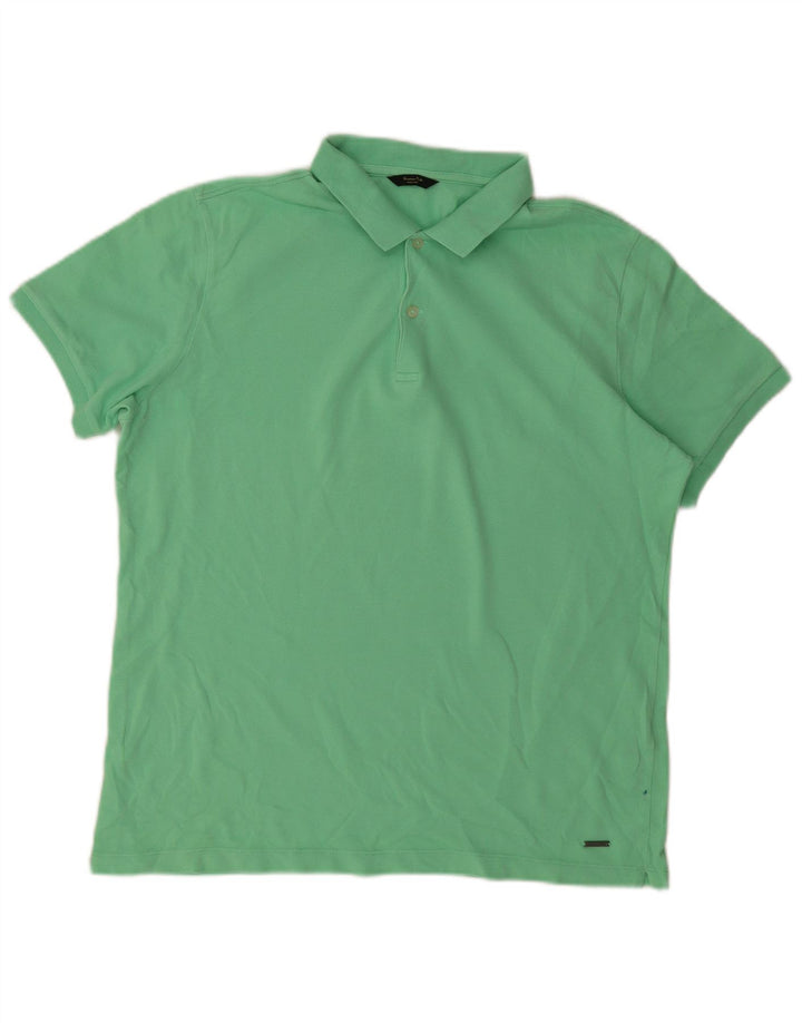 Camisa polo masculina MASSIMO DUTTI grande algodão verde