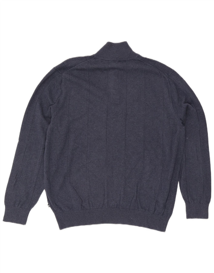 Suéter masculino Nautica com gola redonda e algodão azul marinho XL