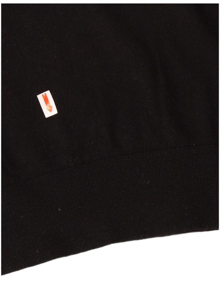 Suéter masculino Armani Exchange com gola redonda e lã virgem preta pequena