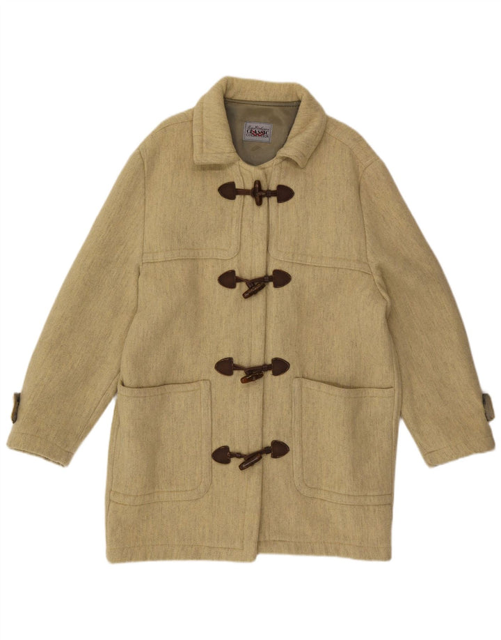 CLASSIC Womens Oversized Duffle Coat UK 14 Medium Green Wool