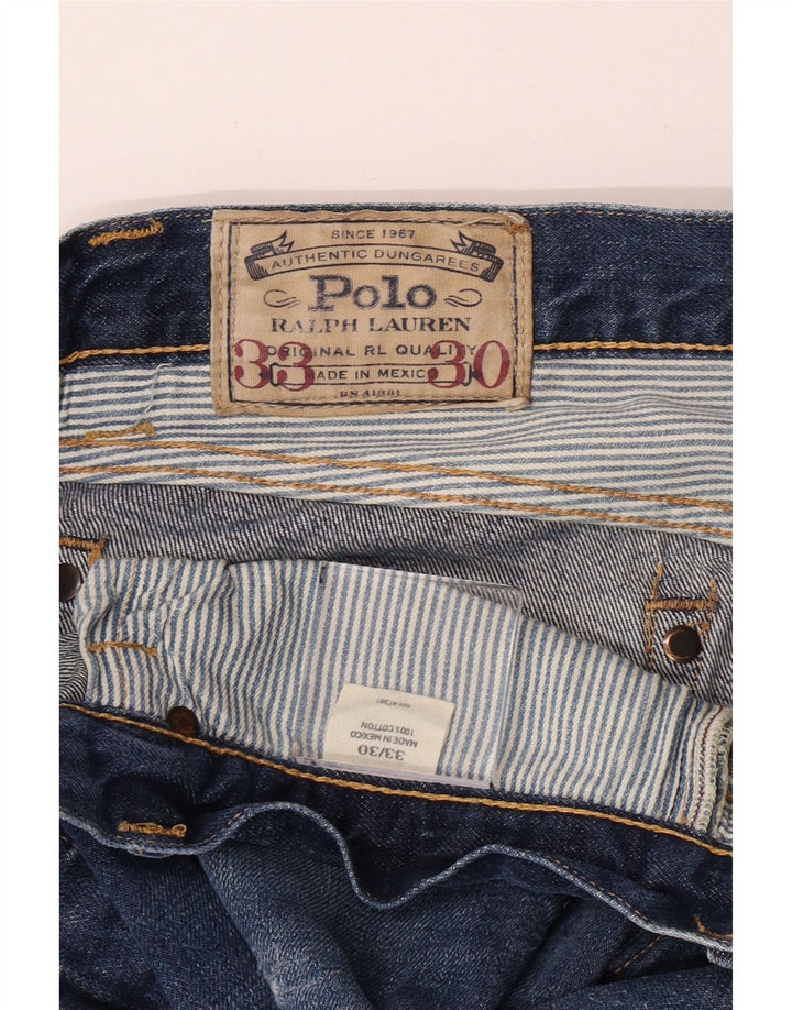 Polo Ralph Lauren Calça jeans reta masculina W33 L30 azul algodão