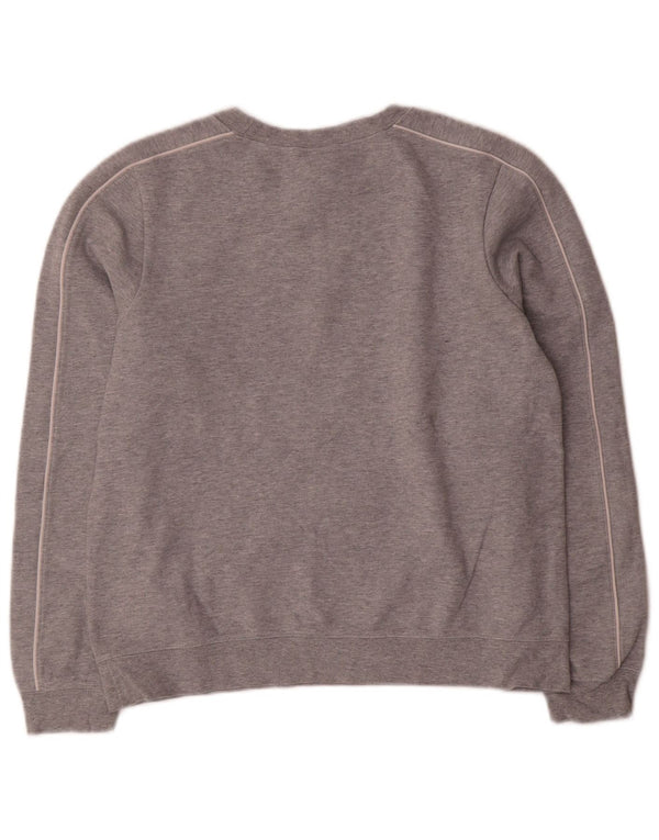 Moletom feminino oversized Nike UK 10 pequeno algodão manchado cinza