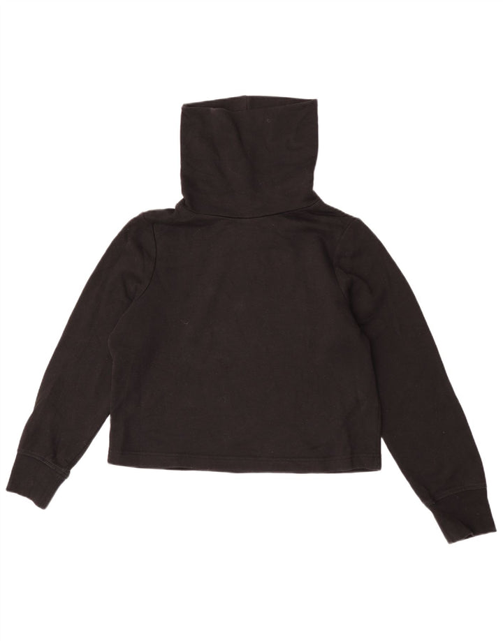 Zara Blusa feminina oversized com gola redonda e top UK 10 pequena preta