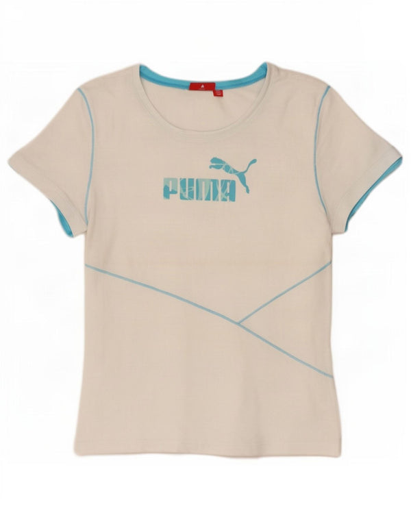 Puma Camiseta Feminina Graphic Top UK 14 Grande Branco