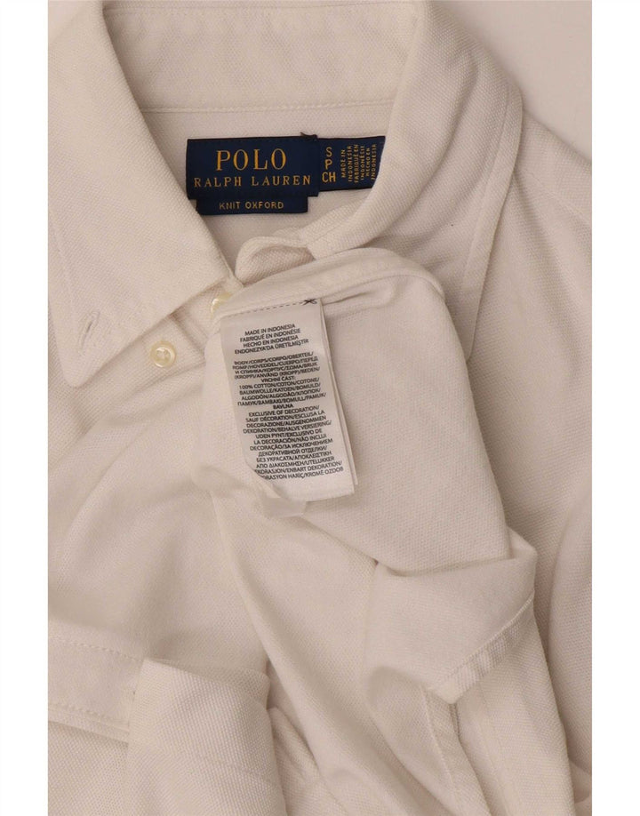 Polo Ralph Lauren Camisa masculina pequena de algodão branco