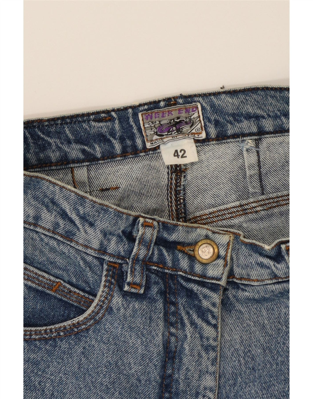WEEKEND Womens Tapered Jeans IT 42 Medium W24 L27 Blue Cotton Vintage Weekend and Second-Hand Weekend from Messina Hembry 