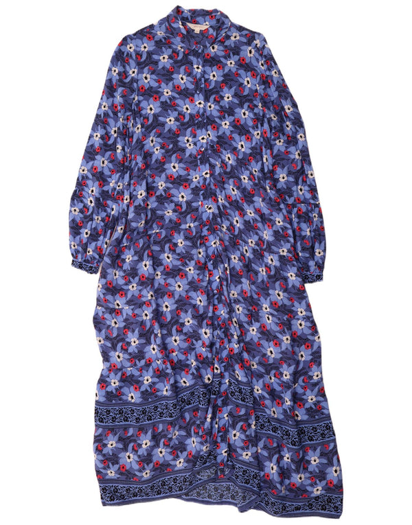 Vestido camisa feminino Marks & Spencer Per Una manga comprida Reino Unido 10 pequeno azul