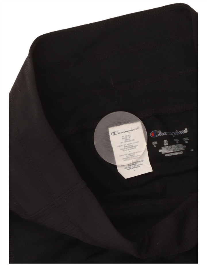 CHAMPION Capri Leggings Feminino Reino Unido 14 Grande Poliéster Preto