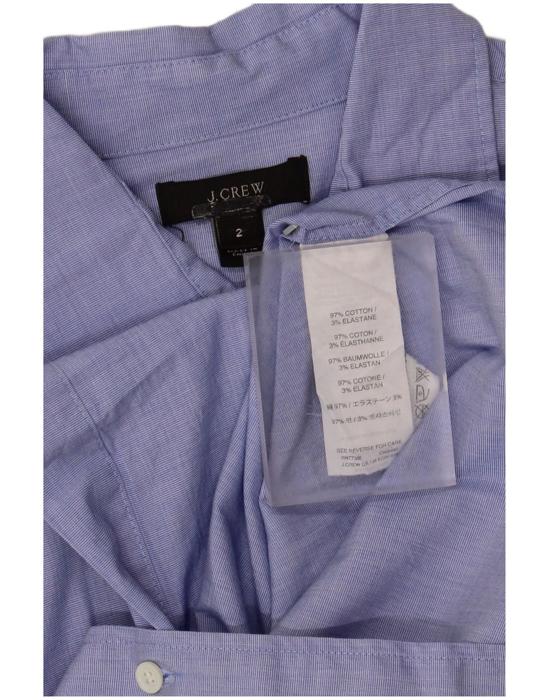 J. Crew Camisa Longline Feminina Oversized US 2 XS Azul Algodão