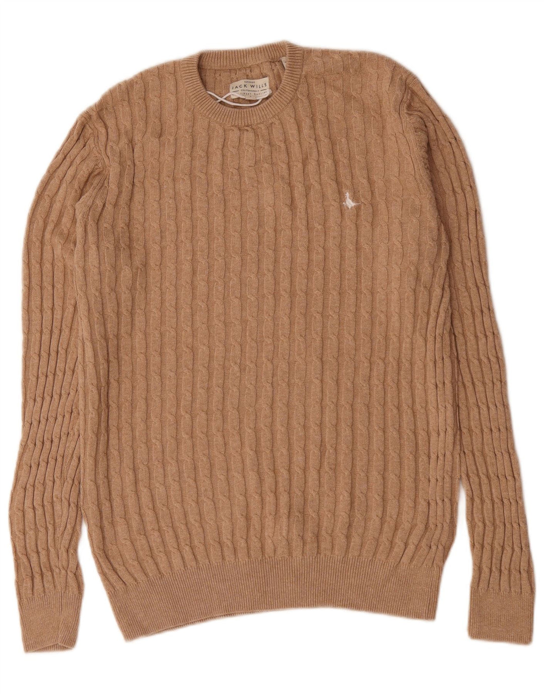 Suéter masculino Jack Wills com gola redonda e algodão bege pequeno
