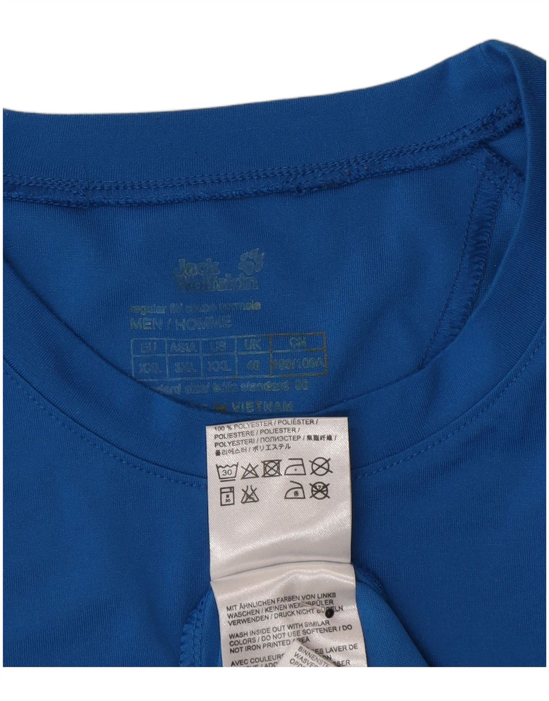 Camiseta masculina Jack Wolfskin UK 46 2XL poliéster azul