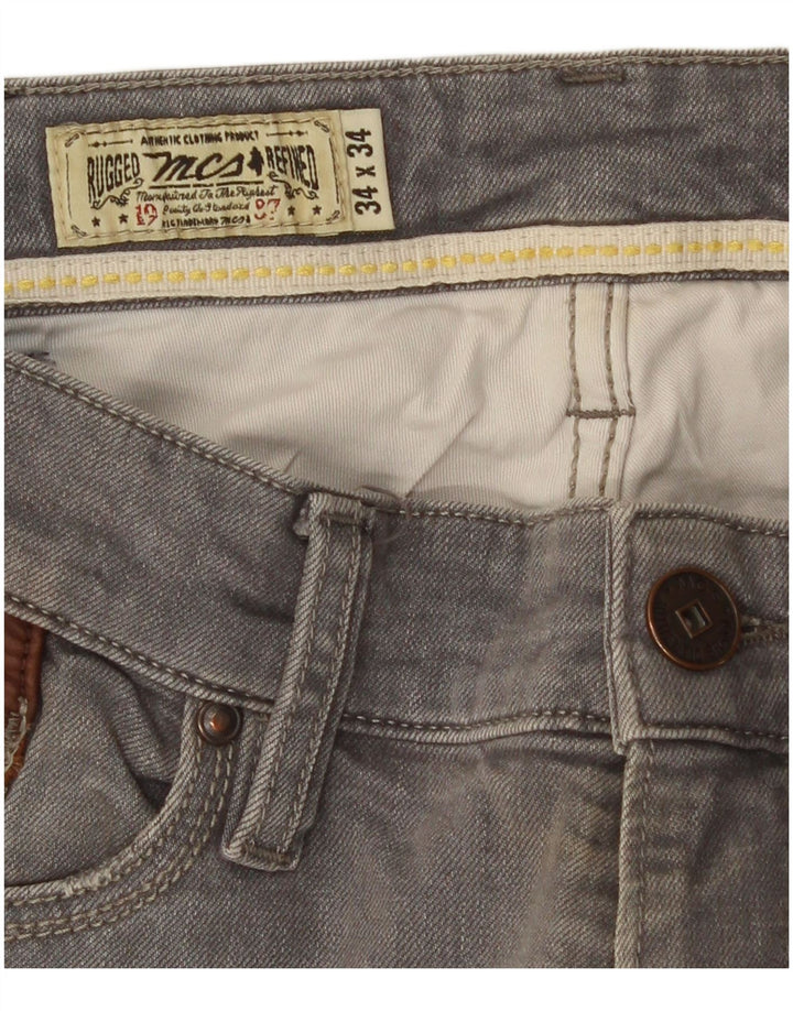 Marlboro Classics Masculino Regular Tapered Jeans W34 L30 Cinza