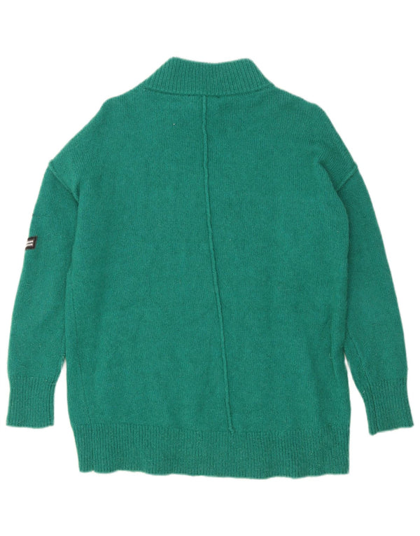 Suéter feminino MINT VELVET com gola de tartaruga grande Reino Unido 10 pequeno verde