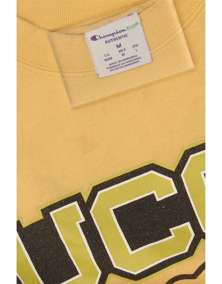 CHAMPION Mens Authentic Graphic Sweatshirt Jumper Medium Yellow Vintage Champion and Second-Hand Champion from Messina Hembry 
