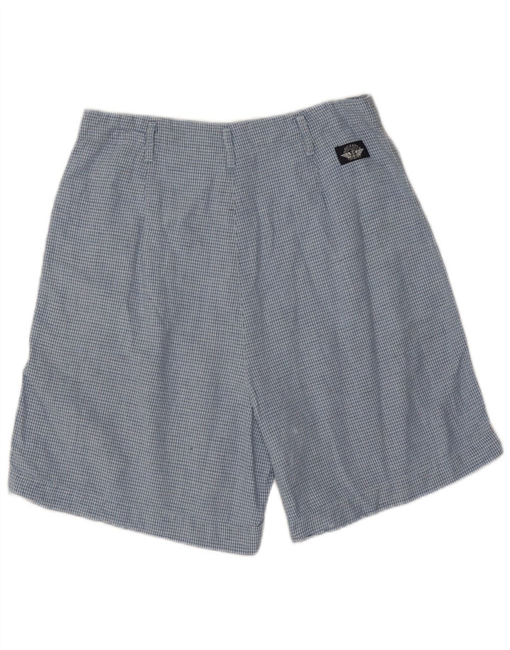 Shorts chino feminino DOCKERS com cintura alta e pegged EUA 12 grande W28 xadrez azul