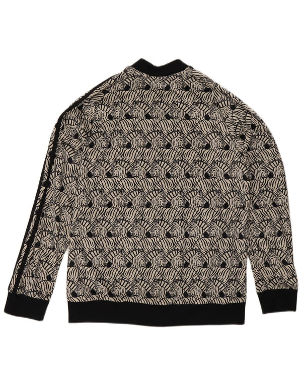 Adidas Meninas Graphic Tracksuit Top Jacket 14-15 Anos Preto Animal Print