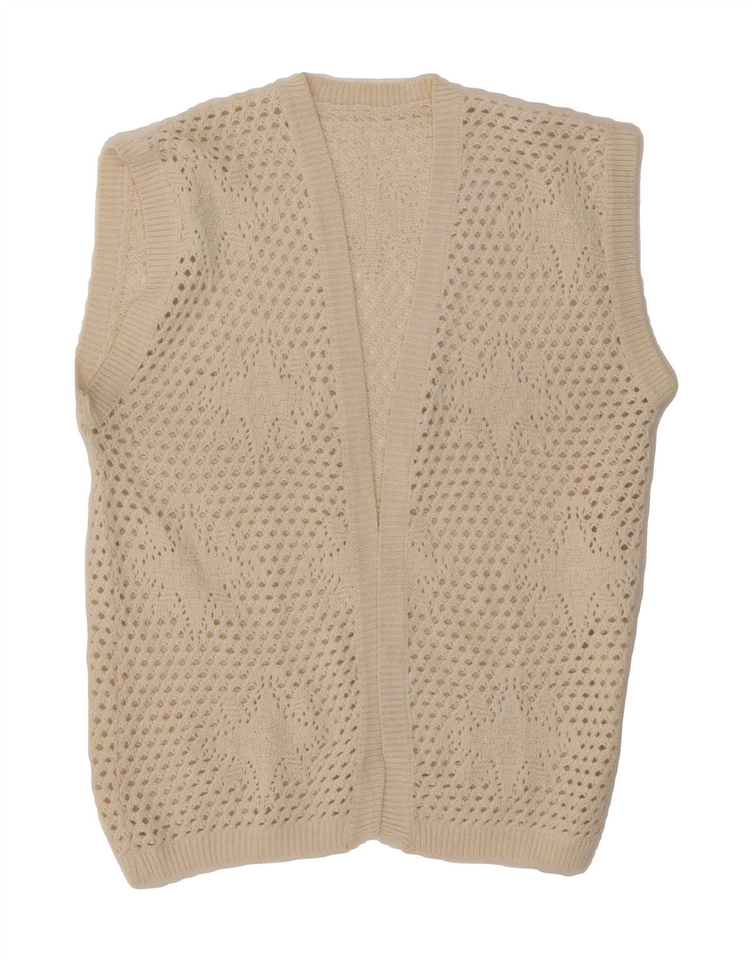 VINTAGE Womens Cardigan Sweater UK 18 XL Off White Vintage Vintage and Second-Hand Vintage from Messina Hembry 