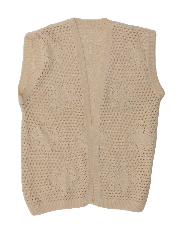 VINTAGE Womens Cardigan Sweater UK 18 XL Off White Vintage Vintage and Second-Hand Vintage from Messina Hembry 
