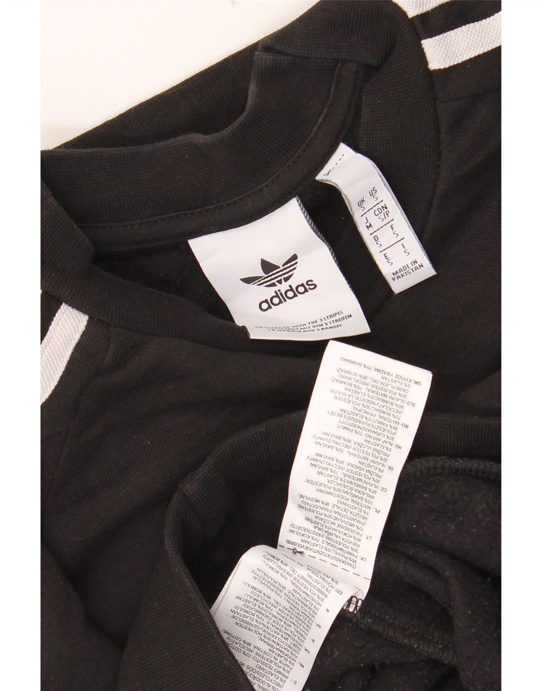 ADIDAS Mens Moletom Jumper Pequeno Algodão Preto