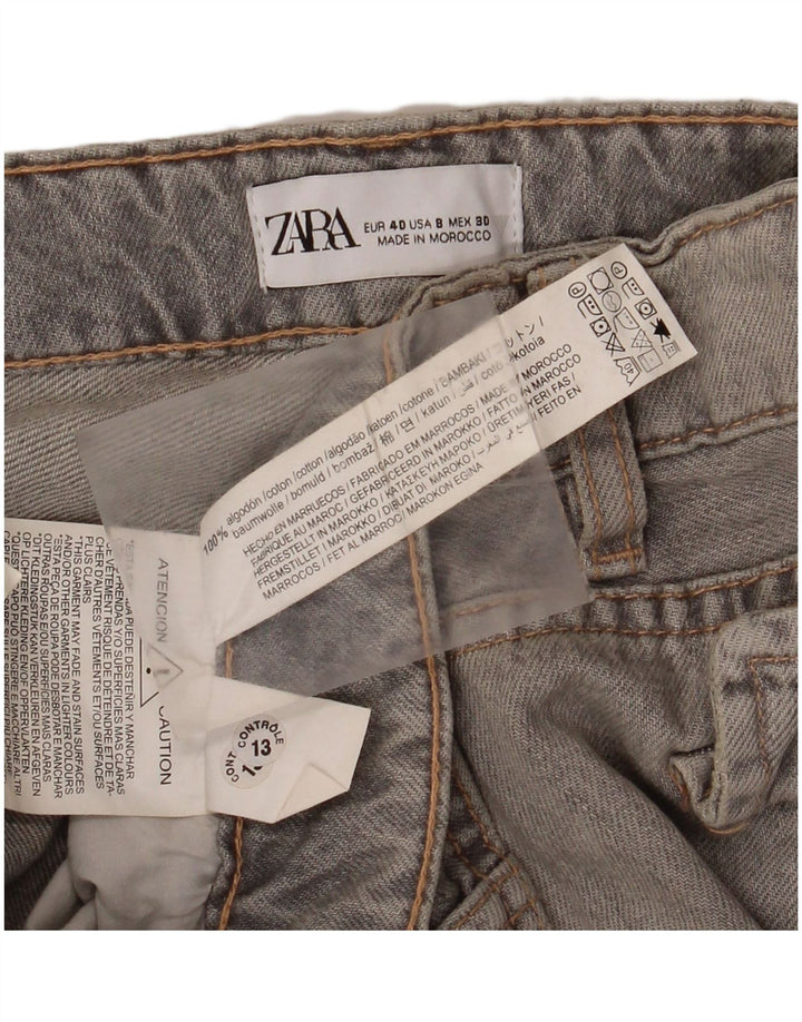 Calça jeans feminina cargo larga ZARA EU 40 médio W30 L34 algodão cinza